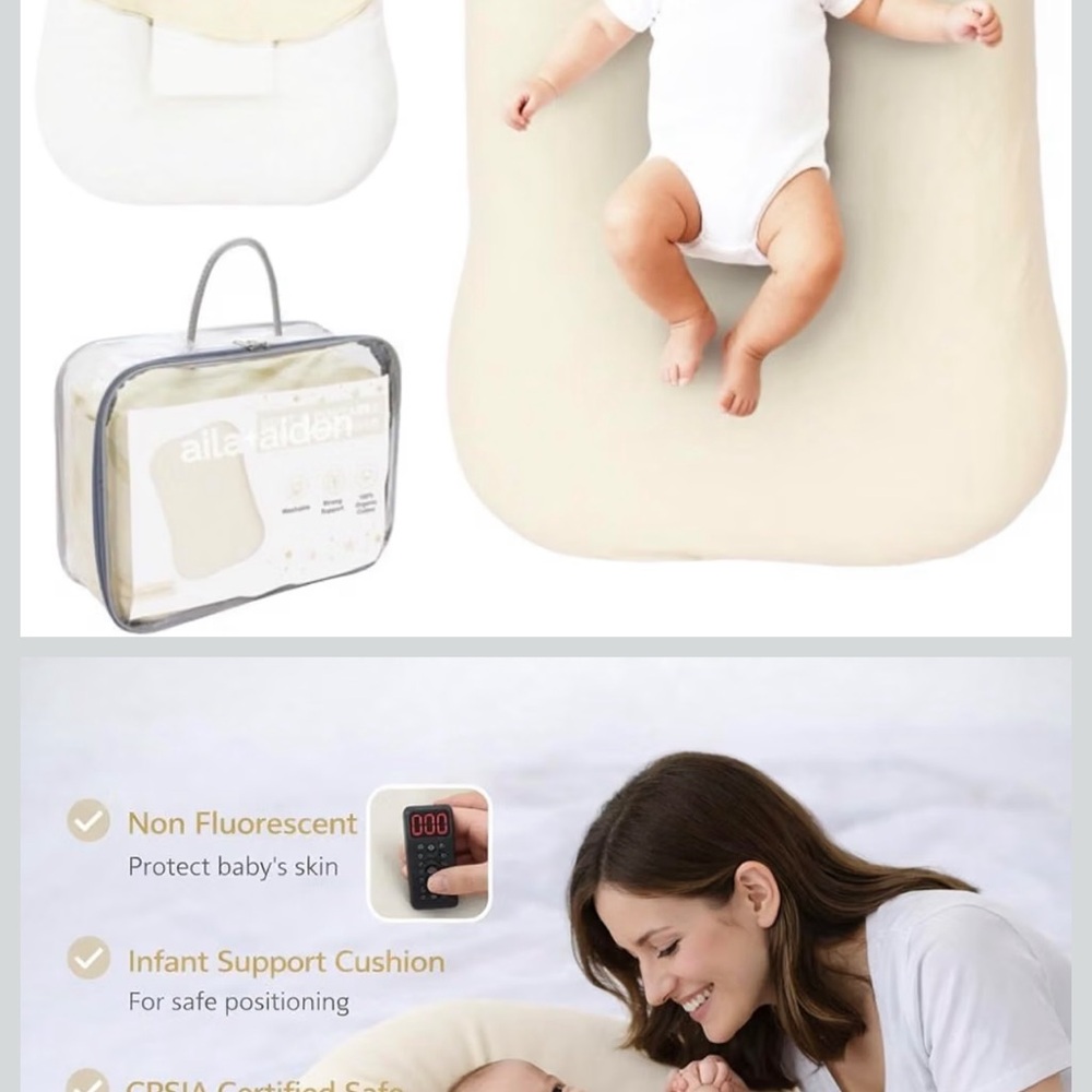 Infant Support Cushion - Cream Baby Positioning Pillow lounger